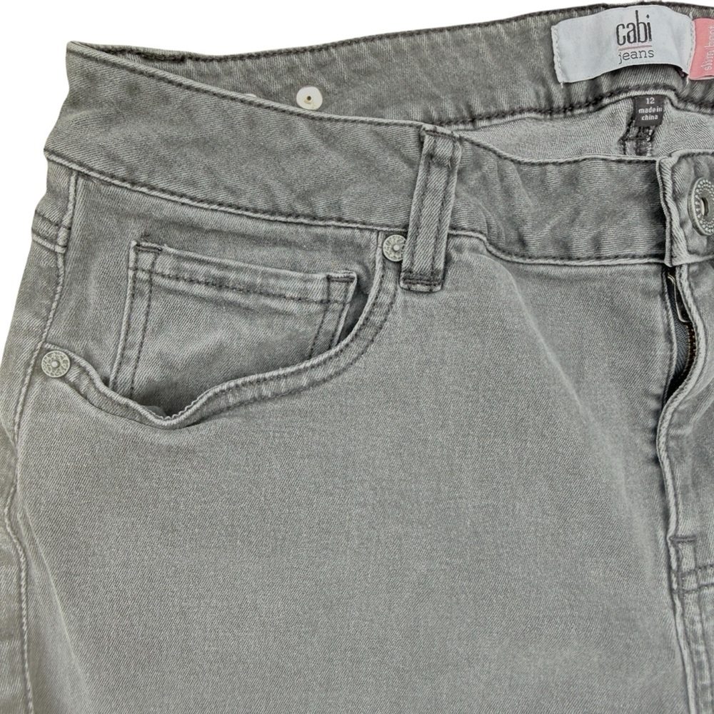 CAbi Slim Boot Cut Jeans Women's 12 Charcoal Gray Black #3042R - Picture 3 of 9